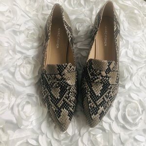 Marc Fisher snake print pointy toe flats